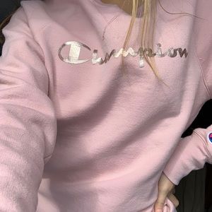 pink champion crewneck